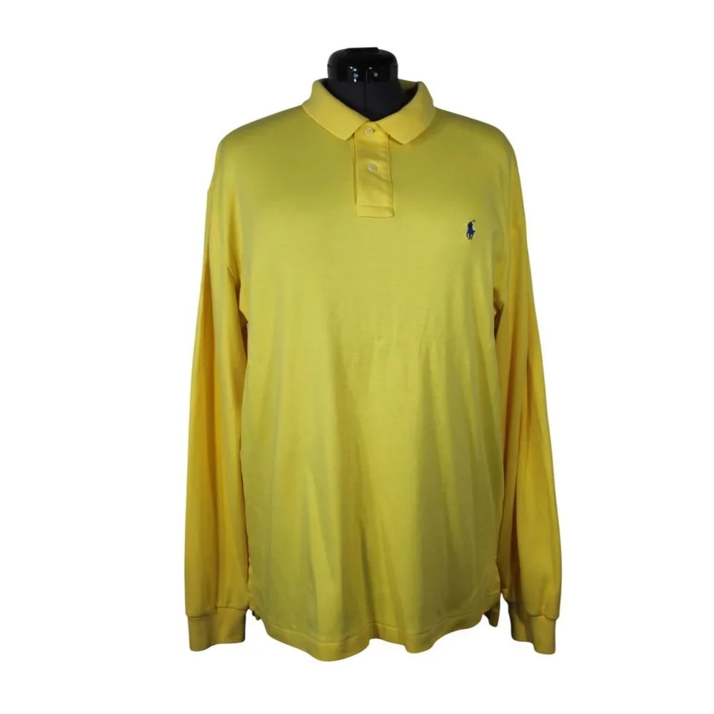 Polo‎ by Ralph Lauren men's vintage collared long sleeve knit polo shirt L
